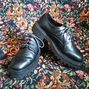 ASOS chunky platform black oxfords